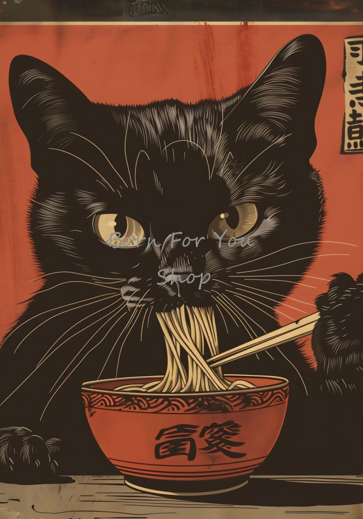 Japanese Edo Style Black Cat E - Japanese Eating Lifestyle ulasan dan harga