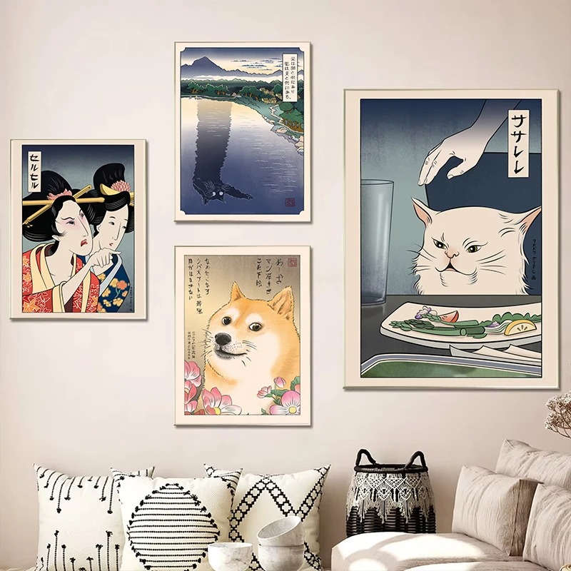 Japanese Ukiyoe Style Poster P - Japanese Lifestyle At Home ulasan dan harga
