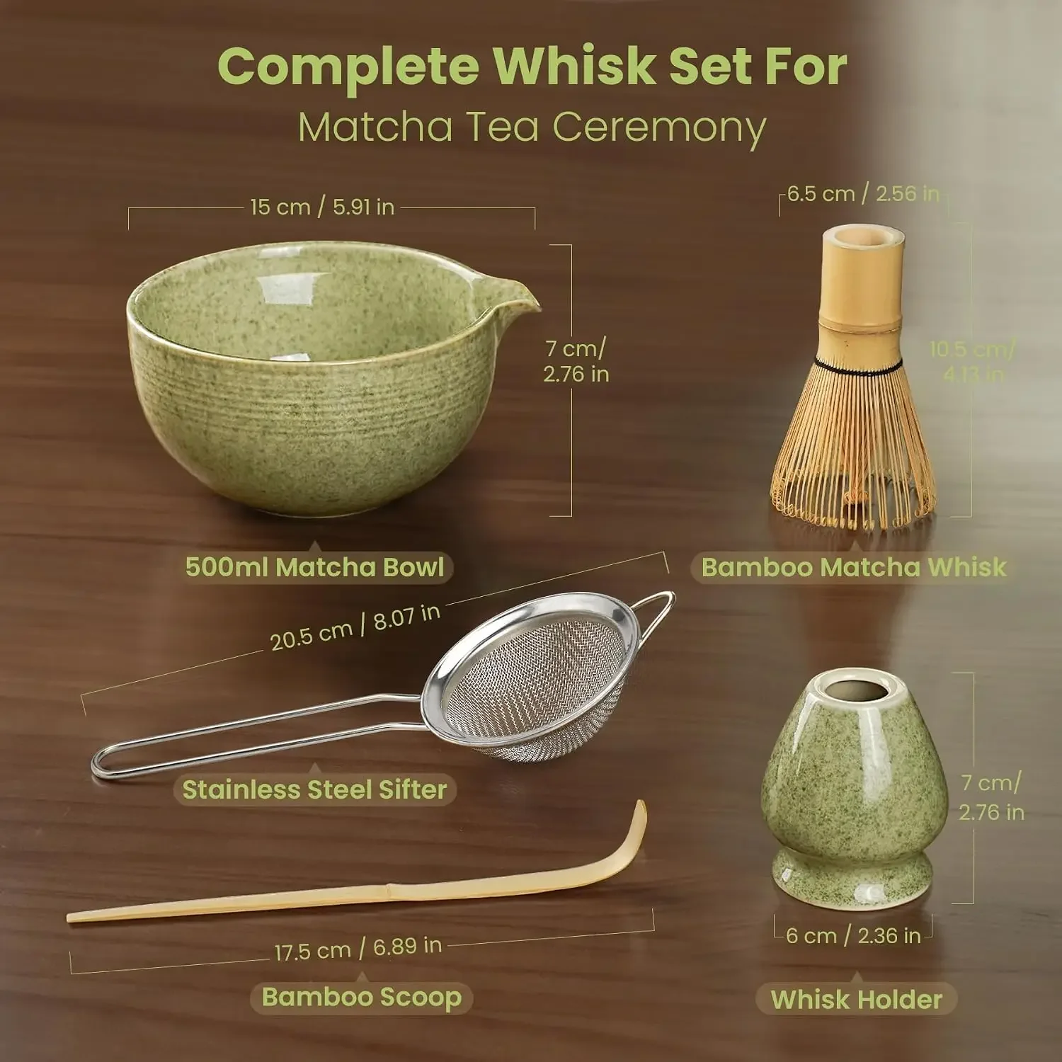 Matcha Whisk Set, Ceramic Bowl - Bamboo Whisk Chasen ulasan dan harga